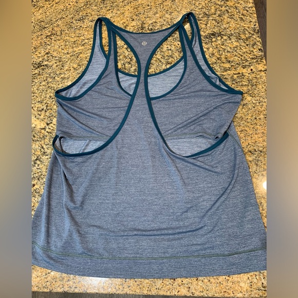 Lululemon Women’s Run The Day Tank Heathered Nile Blue / Nile Blue - Picture 3 of 9